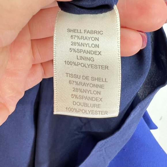 Rebecca Taylor Cold Shoulder Peplum Hem Midi Dress Blue Size 4 - Picture 6 of 7